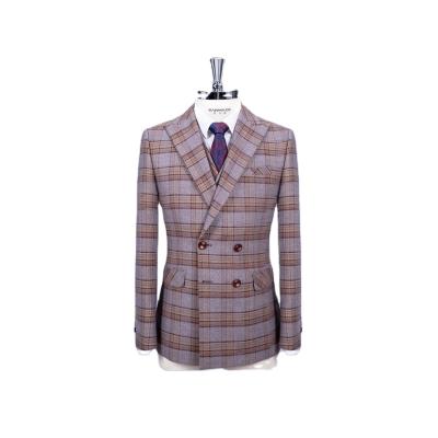 China 2021 New Technology Anti-wrinkle Professional Manufacturing Men's Winter Blazer Brown Plaid for sale