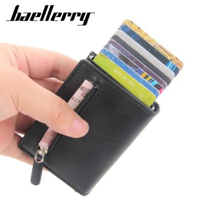 China 2021 fashion vintage baellerry RFID card wallet credit card holder men and women aluminum metal for sale