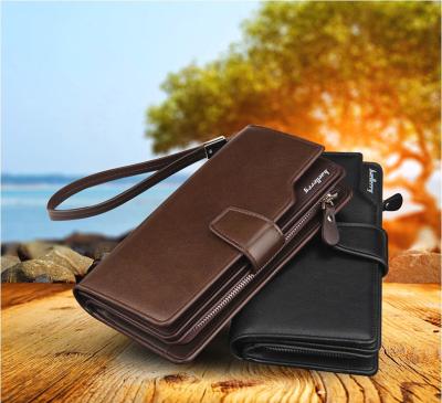 China Multifunction rfid men rfid wallets 2022 men's brand wallet PU long zipper slim luxury leather baellerry phone wallet for men brown for sale