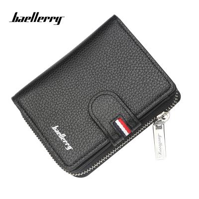 China OTHER European Business Purse Fashion Casual Men Short Brown Wallet Slim Card Holder for sale