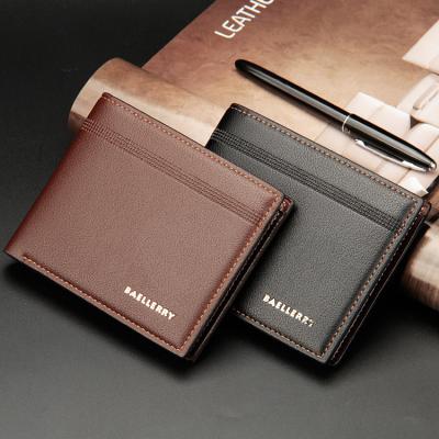 China Baellerry Waterproof Men's Factory Mini Purse Men's Short PU Short Wallet Card Holder Business Casual Wear for sale