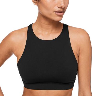 China Breathable Drop Shipping Women Soft Cup Work Out Cross Back Neck High Soft Padded Running Sports Bra Fitness Yoga Bra for sale