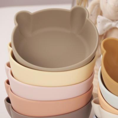 China New Design Food Grade Baby Eco-friendly Material Cute Silicone Plates Suction Cup Baby Silicone Feeding Bowl for sale