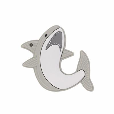 China Toy Mecain Wholesale Soft BPA Free Shark Chewable Baby Teething Toys Baby Teethers Animal Shape Silicone Teether for sale