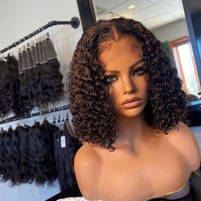 China Silky Straight Wave Short Curly Lace Front Human Hair Wigs For Full Frontal Bob Wigs Hair Color Hd Human Hair Wigs for sale