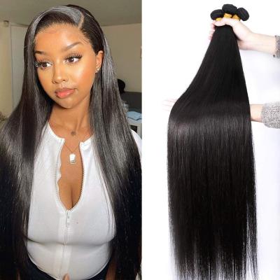 China Straight 100% Virgin Remy Natural Human Hair Extensions Cuticle Aligned Straight Virgin Hair Weft Double Drawn Hair Weft for sale