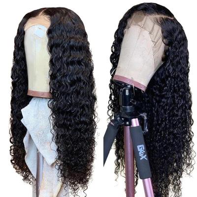 China Women Silky Straight Wave 250% Density Lace Front Human Hair Wigs For Women Pre Plucked With Baby Hair Brazilian Black Curly Wave Lace Wig for sale