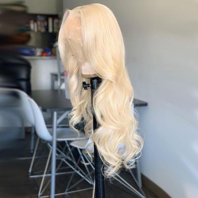 China 100% Factory 613 Body Wave Hair HD Silky Straight Blonde Frontal Lace Wig 100% Lace Frontal Closure Wig For Black Woman for sale