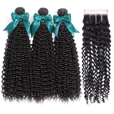 China Straight Natural Color Hair Body Waves Bundles With Closures Brazilian Remy Human Hair Extensions for sale