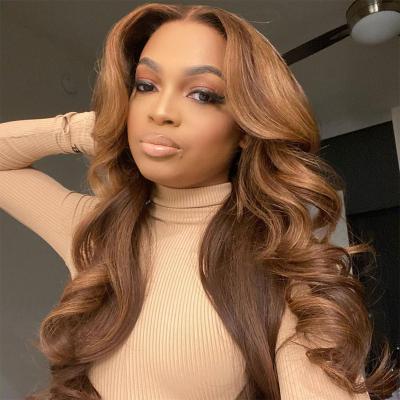 China Cheap Wholesale Cheap Silky Straight Full Lace Frontal Wigs Brazilian Hair Highlight Lace Front Wig Virgin Hair Highlight Wigs With Baby Hair for sale