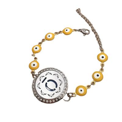 China Stainless Steel Religious Round Drip Oil Cored Perfume Essential Oil Cored Bracelet for sale