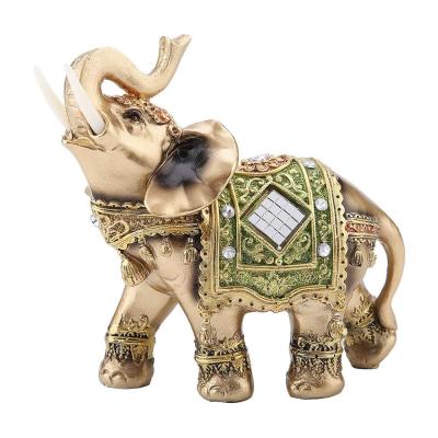 China China Lucky Feng Shui Statue Green Elephant Carving Wealth Figurine For Home Ministry Decoration Gift for sale