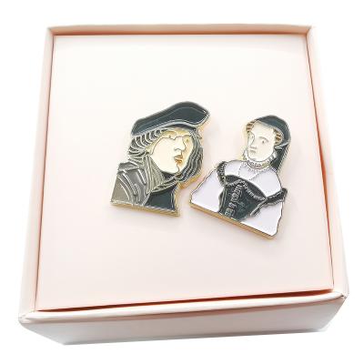 China China Zinc Alloy Rose Gold Plating Metal Badge Enamel Glitter Pin Lapel Pin Custom Badge for sale