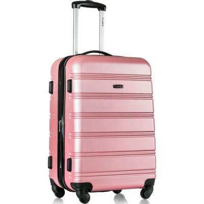 China Shell Trolley Luggage hard 20 inch pink airport suitcase abs+pc travel fit luggage for lady for sale