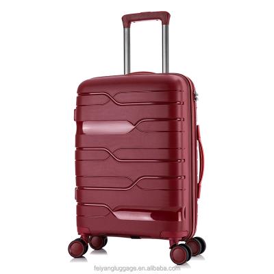 China PP Factory Price Customize Lightweight PP Hardshell Carry On Suitcase Luggage Travel Trolley Case Bag for sale