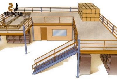 China 2 lagen industriële mezzanine vloer met garantie 5 jaar / mezzanine leuning Te koop