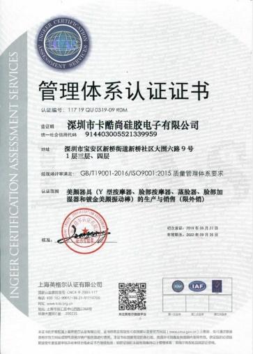 ISO9001 - Shenzhen KKS Silicone Electronic Co., Limited