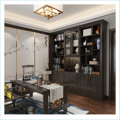 China Custom Paint Glass Cabinet Door Manufacturer Design MDF Door Closet Minimalist Modern Wood Cabinet Study for sale