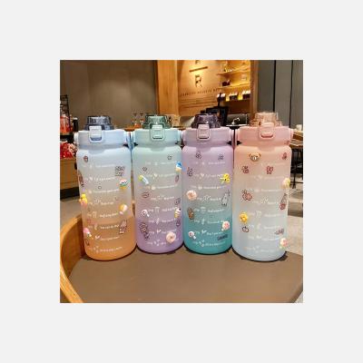 China Outdoor Sports Viable Hot Plastic Portable Bottle 2000ml Bpa Bell Pot Free Cup With Straw Scale for sale