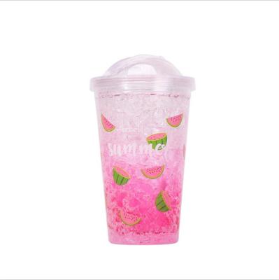 China Viable Creative Star Plastic Cup Double-Layer Straw Sequin Cup Portable Plastic Ice Tumbler Cup for sale