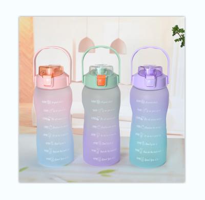 China Large Capacity Plastic Straw Gradient Space Sports Portable Plastic Water Cup Summer Large Capacity Water Cup for sale