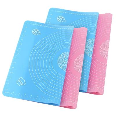 China Hot Selling Viable Custom Silicone Non-Stick Colorful Logo Dough Pad Kneading Baking Mat For Baking for sale