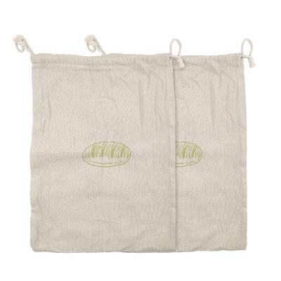 China Sustainable Reusable Organic Cotton Canvas Drawstring Canvas Eco - Friendly Bread Storage Bag for sale