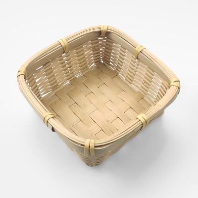 China Viable Hot Selling Small Square Hand - Woven Natural Bamboo Basket Storage Basket for sale