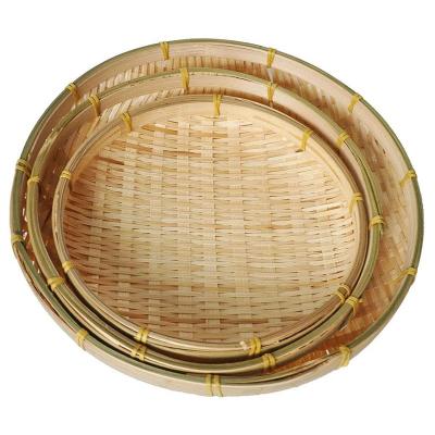 China Sustainable Brand New Bamboo Storage Fruit Vegetable Bowl Cheap Rattan Basket Bowl for sale