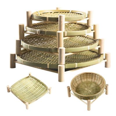 China Best Price Viable Weaving Storage Bowl Woven Baskets China Straw Kitchen Multifunction Bamboo Rattan Solid Wood Basket for sale