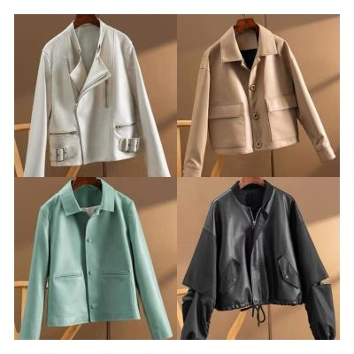 China Ladies Breathable Oversized Genuine Sheepskin Leather Jackets Leather Blazer Womens for sale