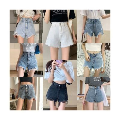 China Wholesale Women's Lattice Short Pants Factory Wholesale Lady's Jeans Factory Sale Ladies Jeans Short Warm Breathable Short Stretch for sale