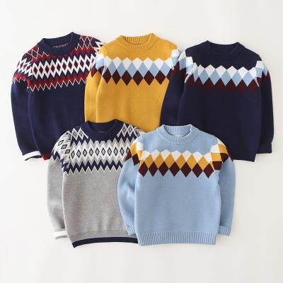 China Anti-pilling Custom Toddler O Neck Pullover Sweater For Kids 100% Cotton Knitted Baby Boy Sweater for sale