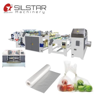 China Factory Plastic Bag Making Equipment Two Line Plastic Grocery Bag Making Machine Food Bag Making Machine for sale