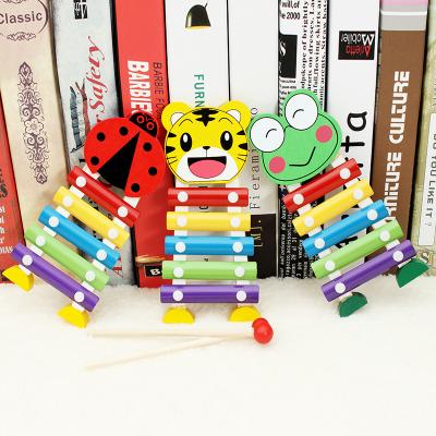 China TOY 5-Tone Cartoon Animal Piano MODEL Blow On Piano Kids Toddler Baby Toy Wooden Wholesale Musical Instrument for sale