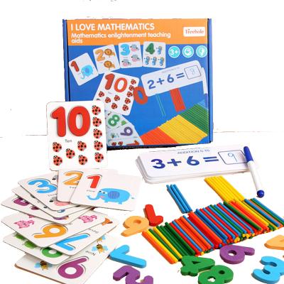 China Eco-Friendly I Love Early Learning Math Wooden Preschool Montessori Children Math Math Toys Educational for sale