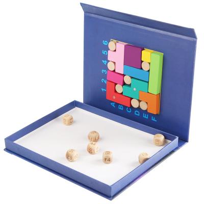 China Eco-friendly Wholesale Wooden Logic Cube Game Kids Thinking Train Matching Early Educational Toys for sale