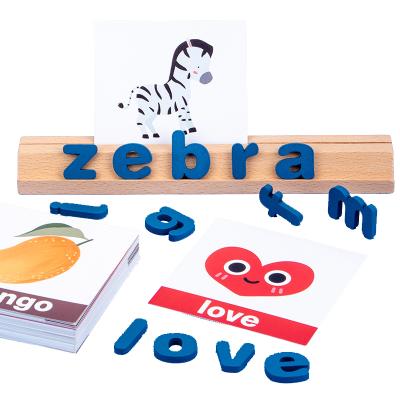 China Eco-friendly Kids Early Education English Letters Learning Knowledge Spelling Vocabulary Learning Card Puzzle Toy for sale