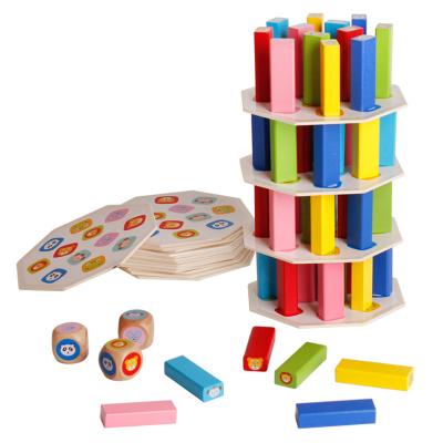 China Wholesale Eco-friendly Creative Wooden Blocks 54pcs High Towers Children's Stacking Board Game Educational Toys for sale