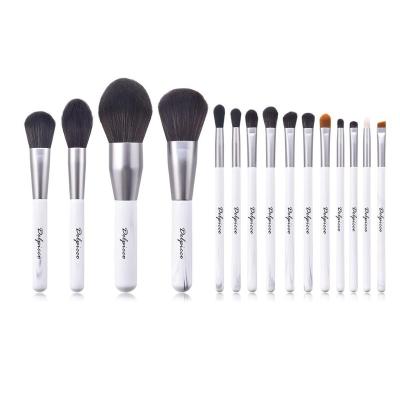 China Angular Blush Delpicco Ink Unique Unique Chinese Antique Style Decorative Silver White Professional Makeup Brush 15pcs for sale