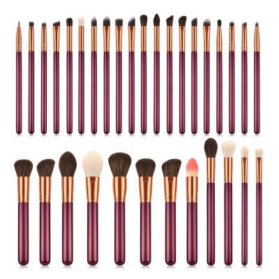 China Angular Blush Purple Color Eyelash Makeup Accessories Mascara Makeup Brush Set 32 ​​Pieces for sale