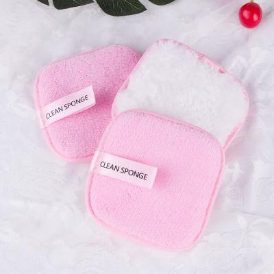 China Cotton 3 Packs Lazy Clear Double Sided Puff Makeup Water Remover Square Face Wash Sponge Round Puff Set for sale