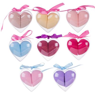 China Beauty makeup egg cotton factory direct love type manufacturer set super soft dry and wet dual-use beveled heart-shaped puff for sale