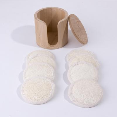 China 8pcs Soft Exfoliating Blackhead Wash Face Loofah Makeup Remover Blast With Bamboo Cylinder for sale