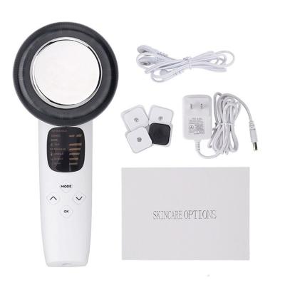 China Skin Tightening 3-in-1 EMS Micro Electricity LED Color Light Massage Firming Beauty Ultrasonic Slimming Apparatus for sale