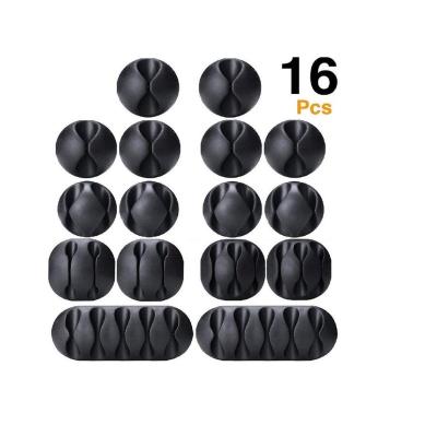 China 16pcs/pack 3M Self Adhesive Silicone Cord Organizer Cable Clips Winder for Organizing Cable Cords for sale