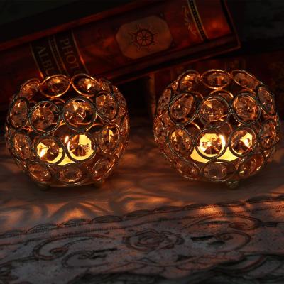 China Handmade modern metal gold tealight luxury decorative wedding hight quality crystal candle holders for sale