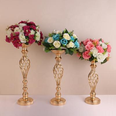 China Hollow Out Metal Table Centerpieces Wedding Decoration Tall Gold Centerpieces For Weddings for sale