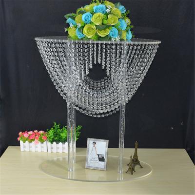 China Simple Modern Crystal Wedding Centerpiece Table Decoration Flowers Show Stand for sale