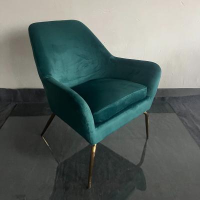 China Wholesale Modern Luxury Fabric Upholstered Velvet Upholstered Gold Legs Velvet Armchair Sofa Chairs Comfort Accent Chair for sale